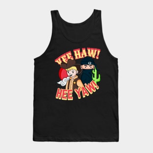 Cowboy Vs Ninja Showdown Tank Top